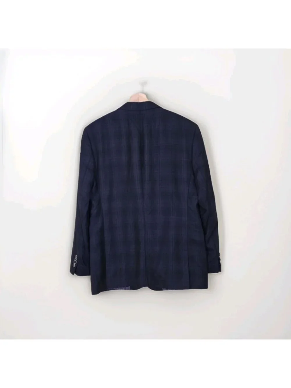 SAND Copenhagen Wool Blazer 52IT 42R Navy Plaid Soul Zignone Italian Fabric Edgy